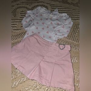 Nicole Miller Pink Heart Kids Skirt Set